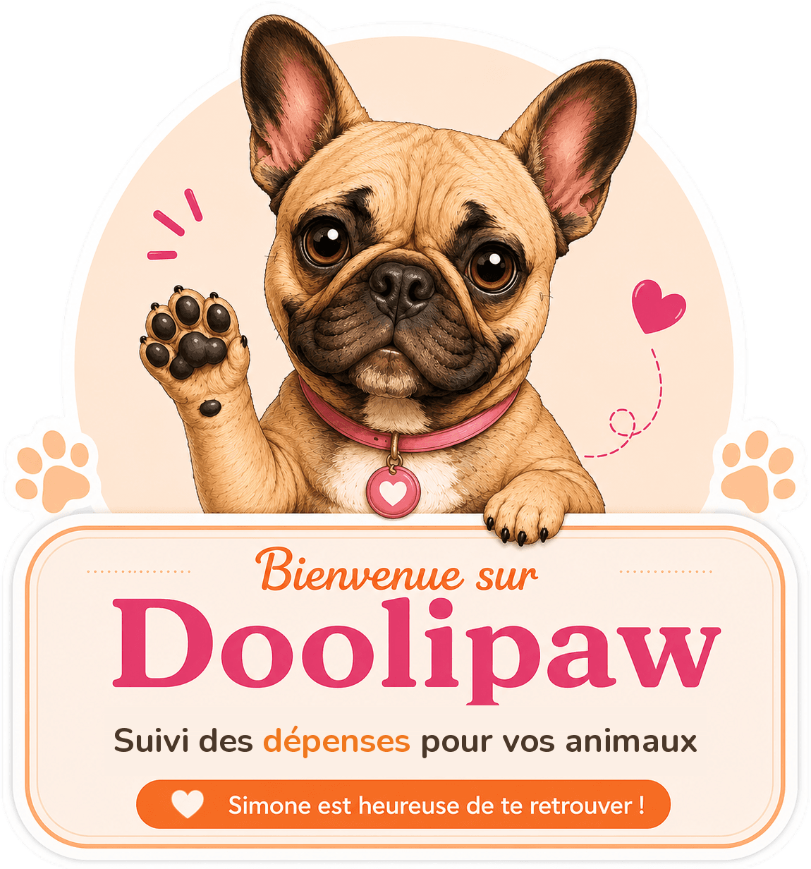 Simone, la mascotte de Doolipaw, vous souhaite la bienvenue